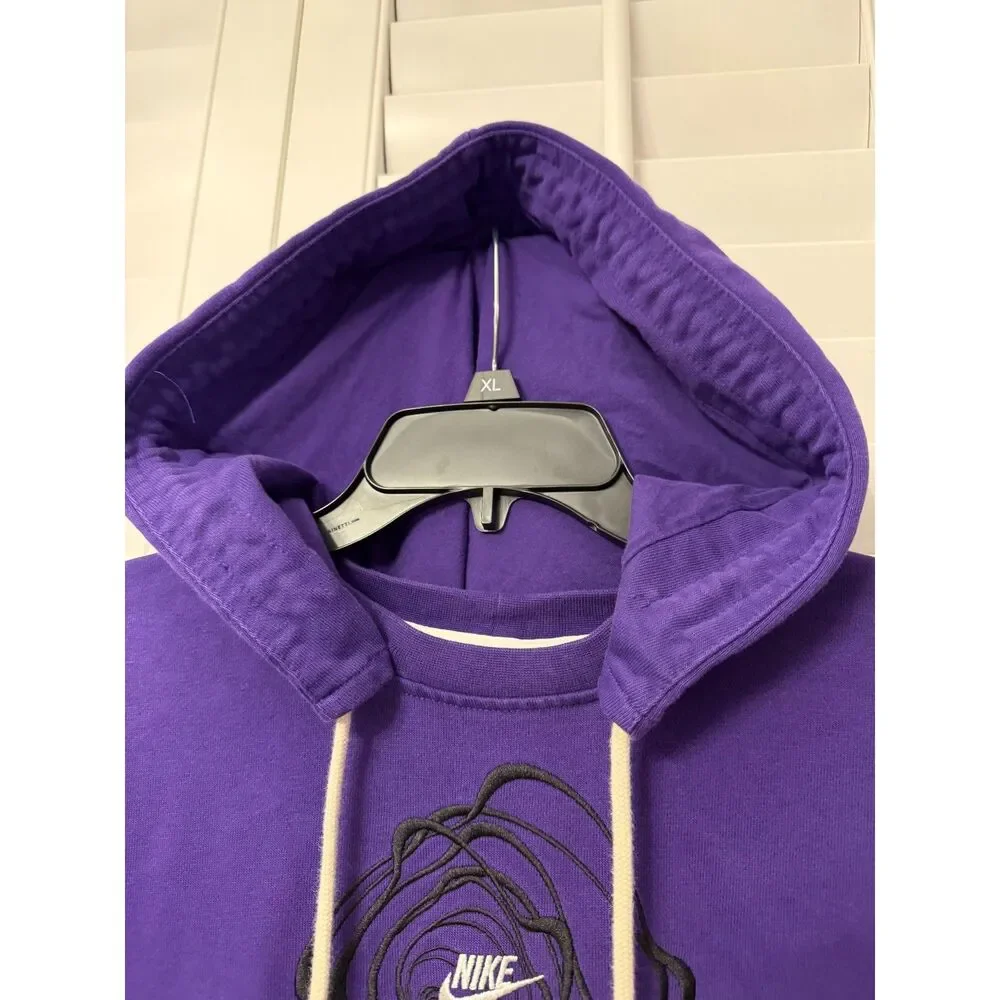 Nike Air Dri Fit Purple Rose Embroidered Graphic Hoodie Jacket L
